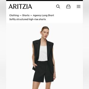 Aritzia Women's Black Agency Long Shorts size 10